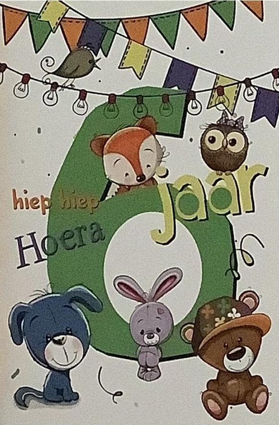 Verjaardagskaart 6 Jaar Wenskaart Verjaardag Kaart 6 Jaar