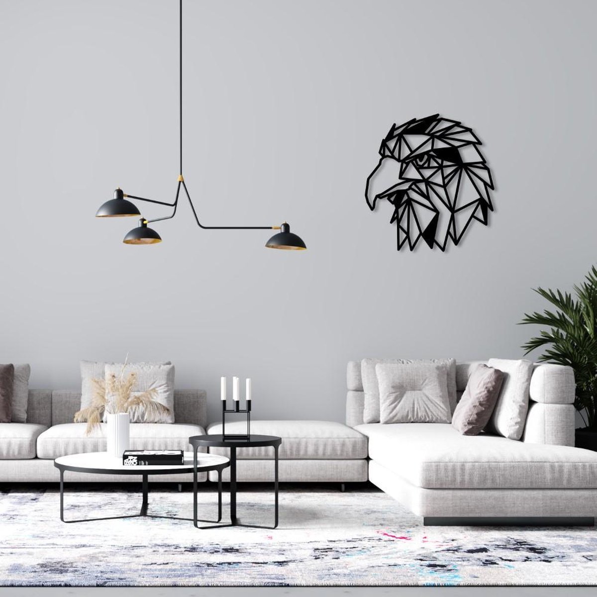 Houten Dierenkop • Houten Adelaar • Dierenkop Adelaar • Extra Groot • Zwart MDF • Houten Dier • Wandecoratie