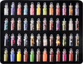 Set met 48 busjes nagelversieringen - Nagel glitters, sterretjes, figuurtjes - Nail art