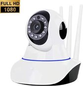 Isee HD Babyfoon met Camera - Beveiligingscamera met app - Indoor Wifi Camera - Geluid en bewegingsdetectie - 3 antennes - 1080 P - Wit