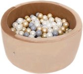 Ballenbak XL rond 90x40 velvet goud Misioo, incl. 300 ballen: Gold, Silver, Pearl