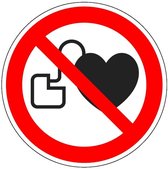 Verboden voor pacemakers bord - kunststof - P007 200 mm
