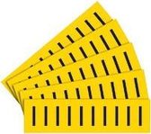 Letter stickers alfabet met laminaat - 5 x 10 stuks - geel zwart teksthoogte 60 mm Letter I