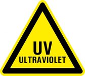 Waarschuwingssticker UV ultraviolet 400 mm