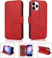 Leren hoesje iPhone 12 / iPhone 12 Pro - bookcase - rood