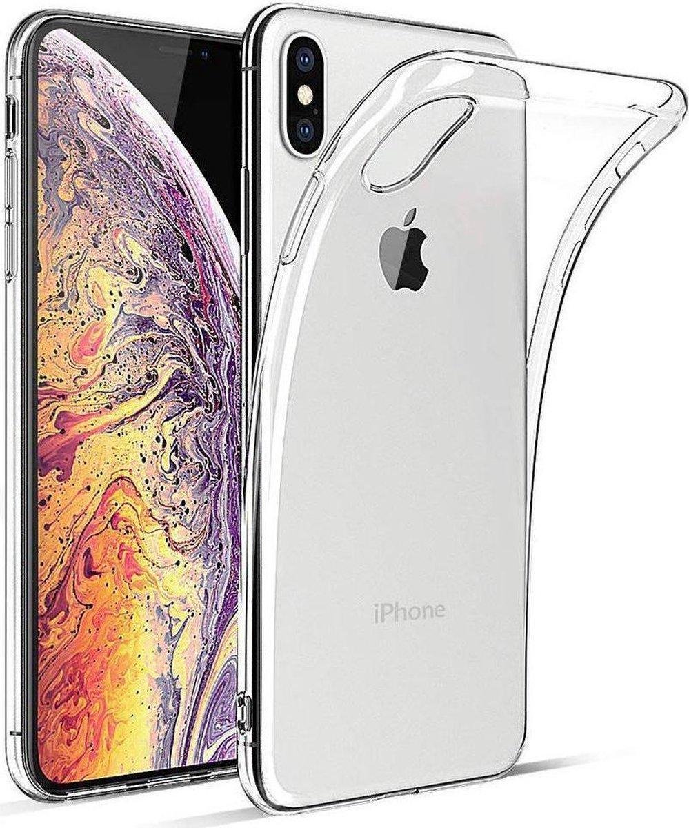 Apple iPhone Xs Max hoesje transparant - Flexibel Jelly cover iPhone Xs Max hoesje - Transparant - (Let op: MAX variant)