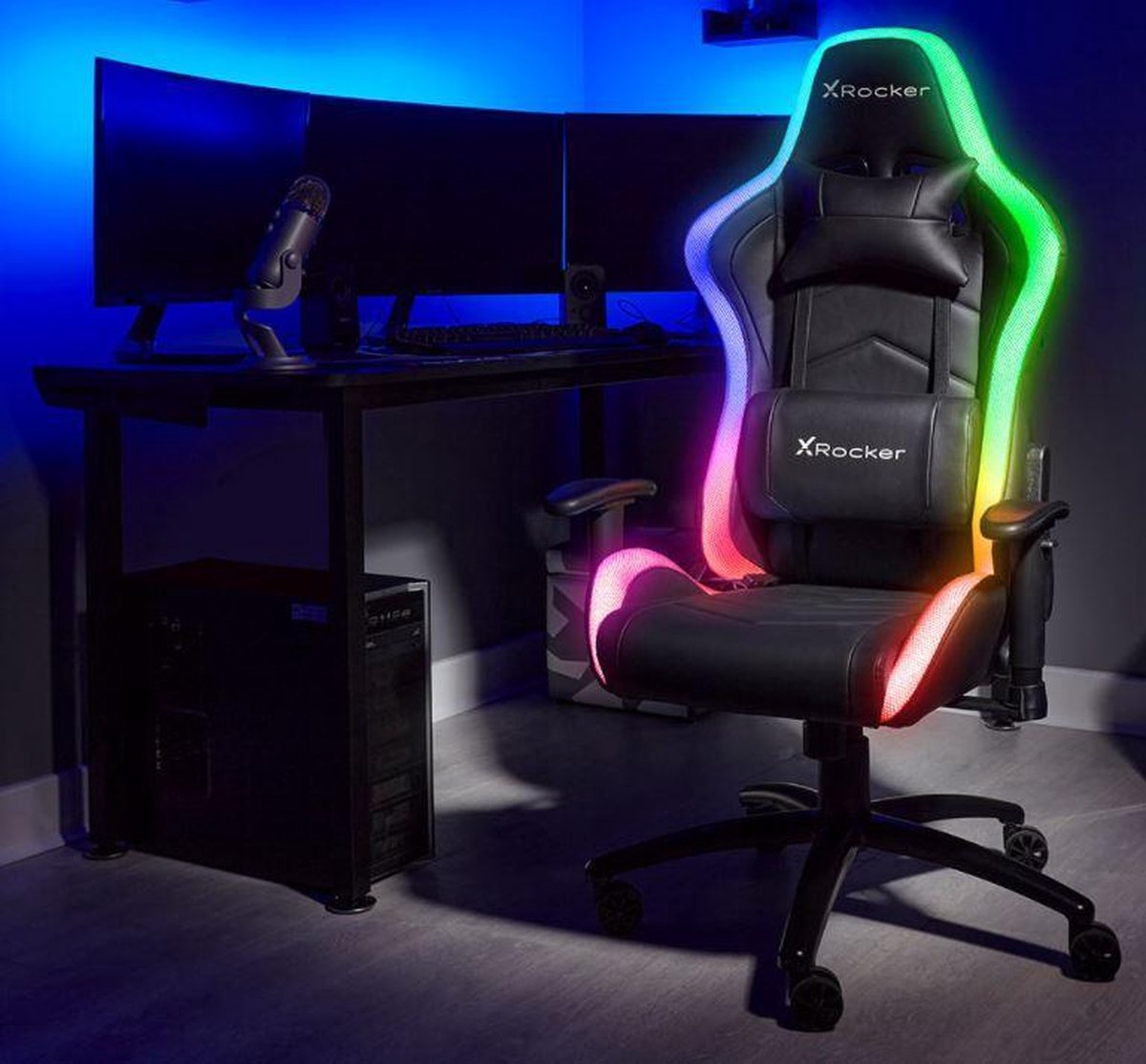 X Rocker Bravo RGB Esport Gaming Stoel Zwart