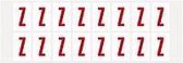 Letter stickers alfabet - 20 kaarten - rood wit teksthoogte 25 mm Letter Z