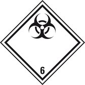 ADR klasse 6.2 sticker besmettelijke stoffen 100 x 100 mm