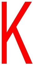 Letter 'K' sticker rood 70 mm