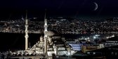 JJ-Art (Canvas) | Skyline van Istanbul en de Bosporus in de avond in Fine Art - woonkamer | Turkije, steden | Foto-Schilderij print op Canvas (canvas wanddecoratie) | KIES JE MAAT