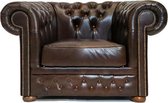 Chesterfield Fauteuil First Class Leer | Cloudy Donker Bruin  | 12 jaar Garantie