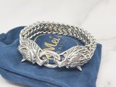 Mei's | Viking The Wolves armband | armband mannen / sieraad mannen / viking sieraad | Stainless Steel / 316L Roestvrijstaal / Chirurgisch Staal | polsmaat 16 cm / zilver
