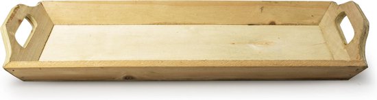 Kaarsen plateau onderbord dienblad van naturel hout 46 x 16 x 3 cm