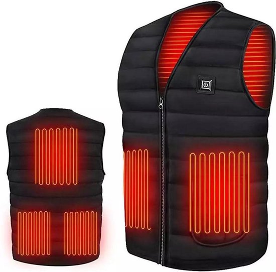 Verwarmde bodywarmer - Hot bodywarmer - Heated vest - Elektrische kleding - Verstelbare warmte -Thermo vest - Verwarmd vest - Maat L