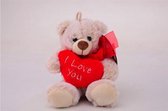 Pluche beer met hart I love You - 20 centimeter - Valentijnsdag - valentijnsbeer