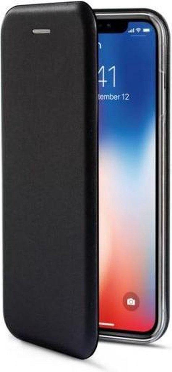 Apple iPhone Xs hoesje zwart - Premium Bookcase Apple iPhone Xs hoesje met ruimte voor pasjes - Zwart
