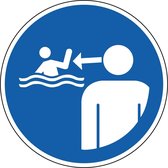 Houd kinderen in het water onder toezicht, sticker - ISO 7010 - M054 400 mm