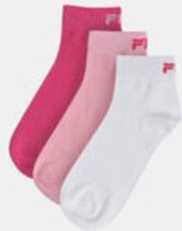 Fila Quarter Plain Enkelsokken - 3 pack - roze/wit/pink- maat 35-38- 3x 3pack - 9 stuks