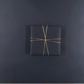 Paperoni - Indigo Gold - luxe cadeaupapier - kerst - inpakpapier - rol met bijpassend koord - blauw - goud
