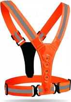 TrueLogic Alpha hardloopvest met verlichting - hardloopvest neon oranje - Reflecterend vest - One size fits all - Unisex