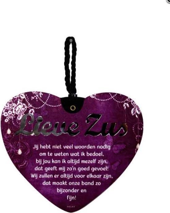 Bol Com Liefdes Hart Lieve Zus Jij Hebt Met Een Pakkende Tekst Mdf 14x17 Geschenk