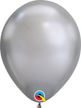 Qualatex ballonnen CHROME zilver 100 stuks