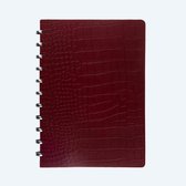 Atoma PUR notebook formaat A4 gelijnd rood leder Croco 144 bladzijden