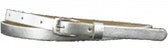 Leren Smalle Riem - Zilver - 1,5 cm breed - maat 95 -(totale lengte 110) Met Nikkelvrije gesp - De Riemenspecialist