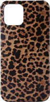 Shop4 - iPhone 12 Pro Hoesje - Back Case Luipaard Bruin