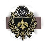 Broche Embleem Patch Wit Beige Lint 8,5 x 7,2 cm