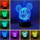 3D ILLUSIE LAMPJE MICKEY MET 7 KLEUREN I NACHTLAMPJE I 3D LAMP ILLUSION WITH 7 COLORS CHANGE SMART TOUCH SWITCH