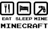 Muursticker Minecraft - Eat Sleep Mine Mine | Kinderkamer Game kamer | Zwart | 80x45cm | Stickertoko.nl