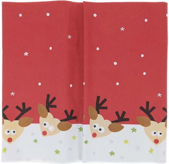 Tafelkleed - kerst - 138 x 220cm - rood - papier - - tafelloper - tafellaken -... | bol.com