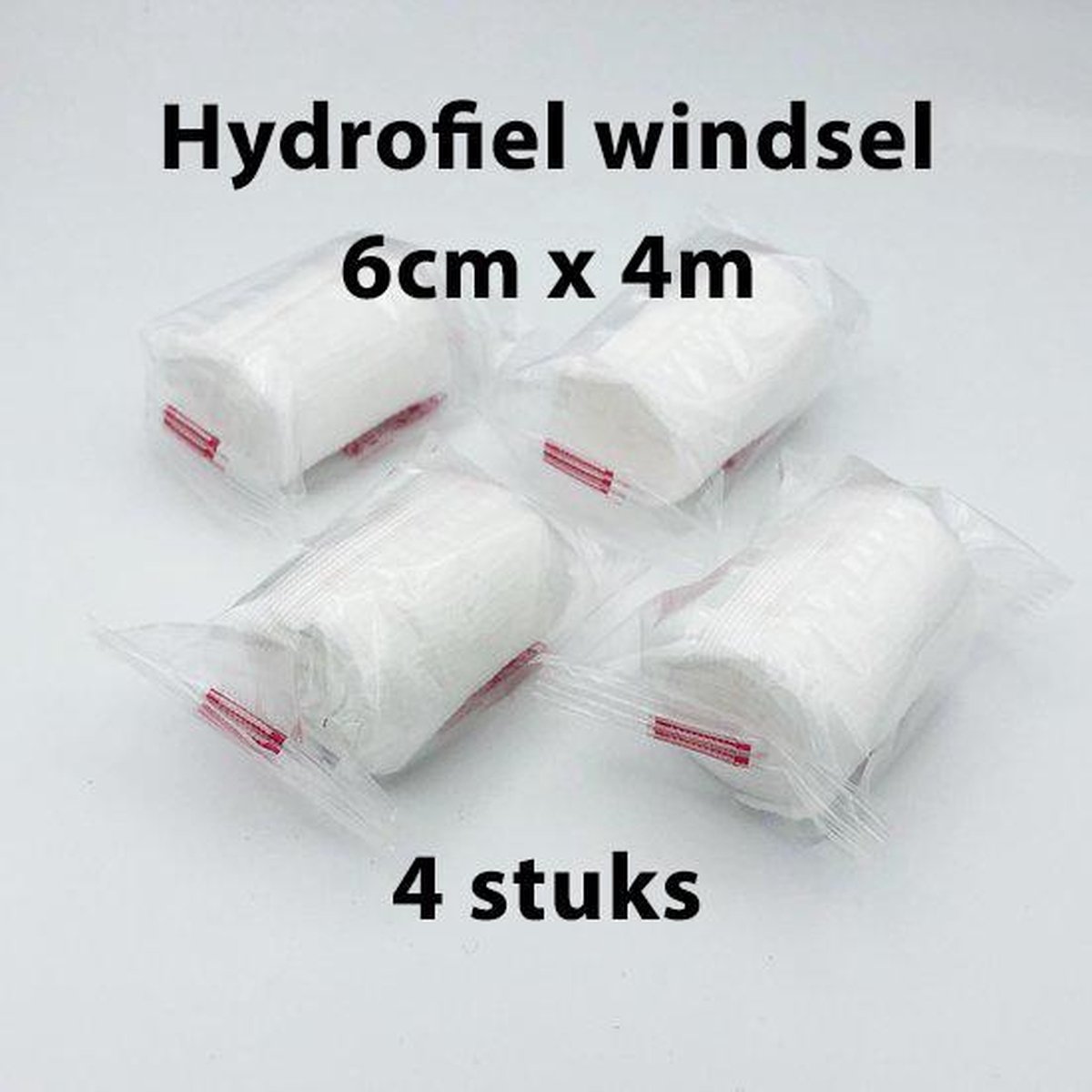 Elastisch Hydrofiel windsel 6cm x | 4 stuks | Verbanddoos | EHBO | First Aid Kit |... |