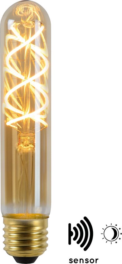 Lucide LED BULB TWILIGHT SENSOR - Lampe à incandescence Extérieure - Ø 3 cm - LED - E27 - 1x4W 2200K - Ambre