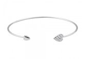 Verstelbare dubbel hart Fler armband voor vrouwen / Zilverkleurig | Kerst cadeau | Sinterklaas kado | Dames armband | hartjes