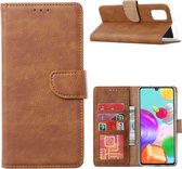 Samsung Galaxy A42 book case - cover - portemonnee hoesje - Samsung Galaxy A42 hoesje wallet hoes - BRUIN - EPICMOBILE