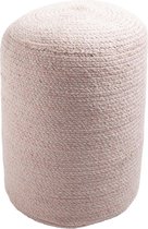 Hoyz | Braided Powder Roze Copper Pouf Diameter, High | 3545x | Sierkussen Voor Woonkamer Of Slaapkamer