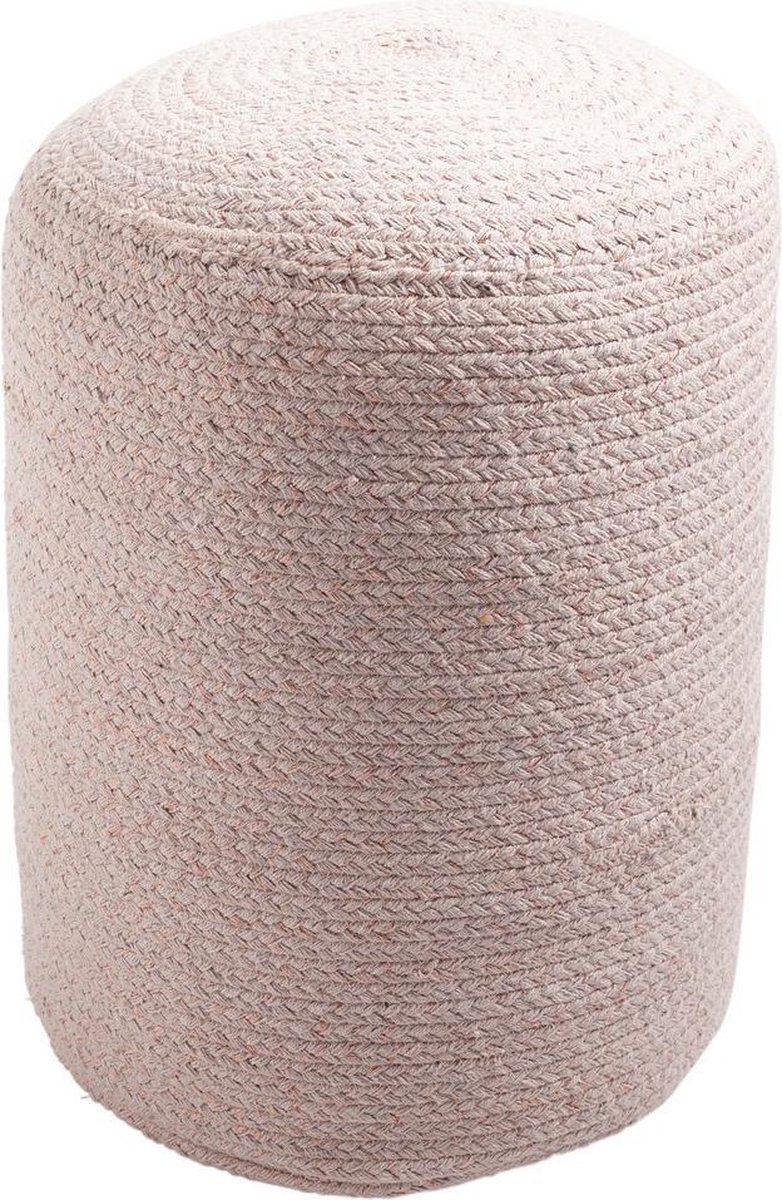 Linen & More Braided Powder Roze Copper Pouf Diameter, High | 3545x | Sierkussen Voor Woonkamer Of Slaapkamer