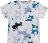 Dirkje jongens baby T-shirt grijs hond  maat 62