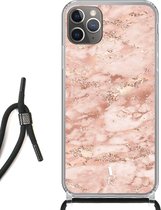 iPhone 11 Pro hoesje met koord - Pink Marble