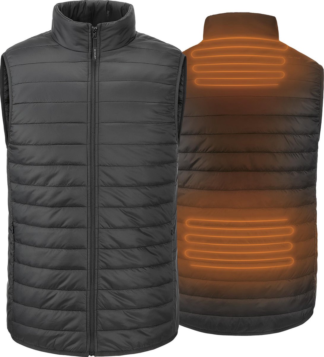 30seven | Verwarmde Bodywarmer voor Mannen | Mouwloos | Regular Fit | Met oplaadbare Powerbank | Zwart | XXL
