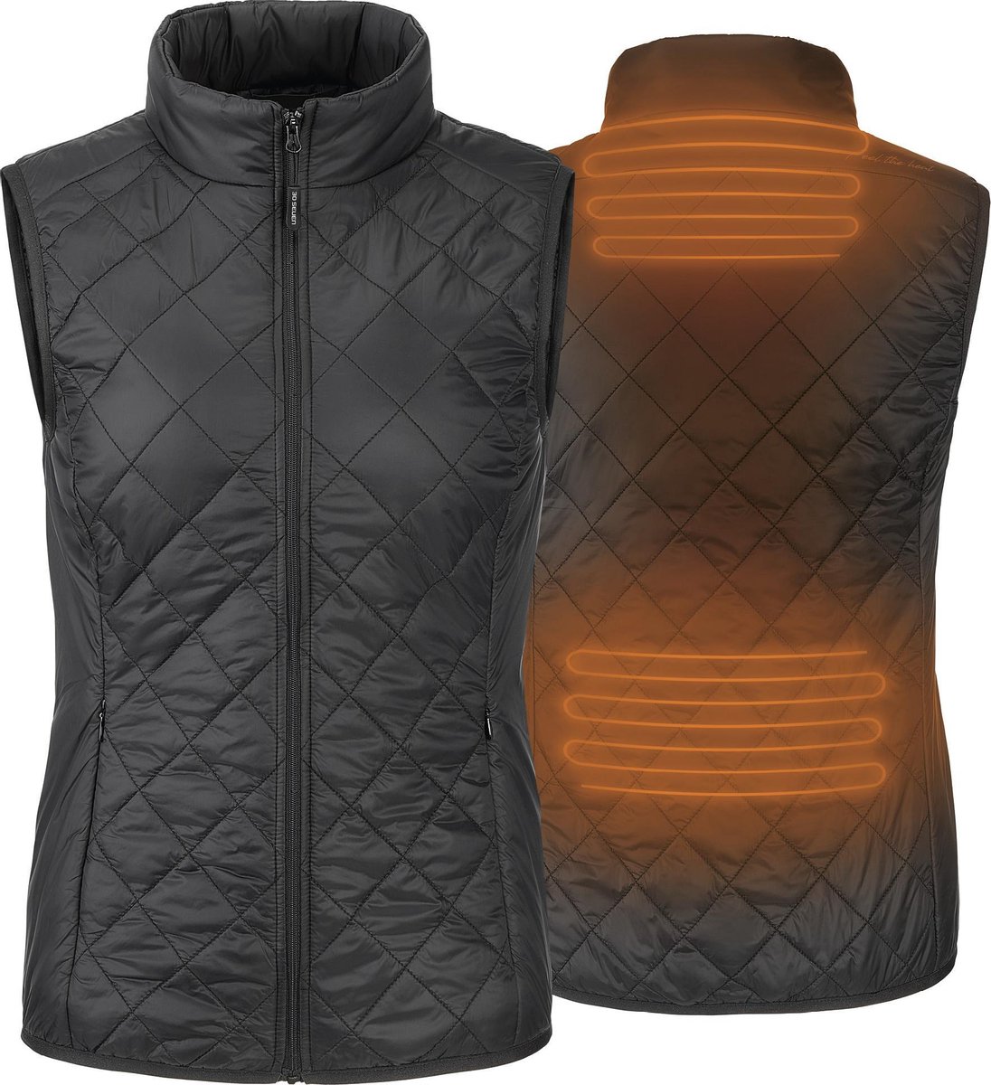 30seven | Verwarmde Bodywarmer voor Vrouwen | Mouwloos | Slim Fit | Met oplaadbare Powerbank | Zwart | L