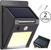 2 stuks - Solar buitenlamp met sensor en 48 leds elk - wandlamp -9,5x12,5cm