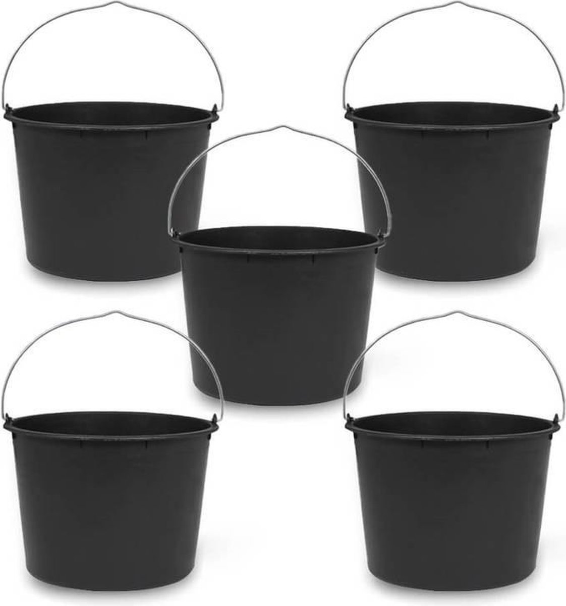 Benson Kunststof Bouwemmer - 20 Liter - Zwart - Stevige Bouwemmer