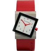Rolf Cremer BIG TURN - horloge - dames - rood - titanium - kalfsleer - moederdag cadeau