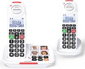 Swissvoice XTRA2155 Duo | Wit - Grote Toetsen Senioren DECT telefoon vaste lijn met foto toetsen |  Antwoordapparaat | Extra handset