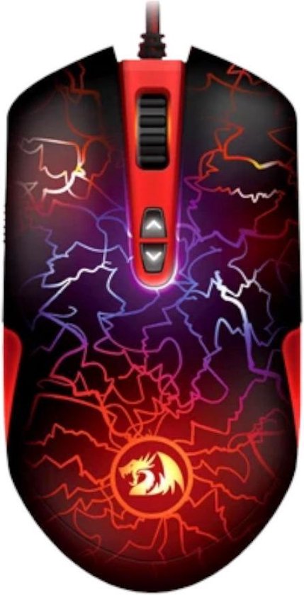 Redragon Gaming Muis Lavawolf M701 LED | Uniek bliksemdesign | Verstelbare DPI | 7 programmeerbare knoppen | 5 geheugenmodes  - Black Friday - cadeau voor gamers