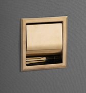 Ced'or Brass inbouw toiletrol houder met klep geborsteld messing/mat goud